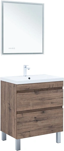 Тумба под раковину Aquanet Нота New 75 00344142 напольная, дуб веллингтон табак Тумба под раковину Aquanet Нота New 75 00344142 напольная, дуб веллингтон табак