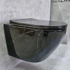 Унитаз подвесной CeramaLux 2212BM черный мрамор с крышкой микролифт Унитаз подвесной CeramaLux 2212BM черный мрамор с крышкой микролифт