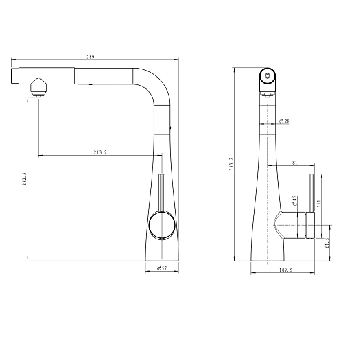 Смеситель для кухни AQUAme Cucina AQM9902MB с выдвижным изливом, черный матовый Смеситель для кухни AQUAme Cucina AQM9902MB с выдвижным изливом, черный матовый