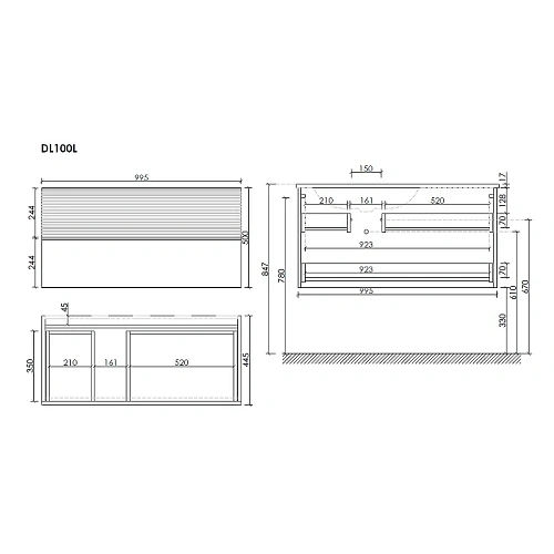 Тумба под раковину SANCOS Very DL100LGR 100см, Beige Soft, подвесная Тумба под раковину SANCOS Very DL100LGR 100см, Beige Soft, подвесная