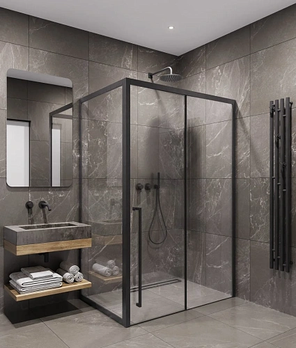 Душевой уголок Timo (T57L+T64) TDSS-130/03C-8L, раздвижная дверь 1300x2000, профиль черный, торцевое стекло TSS-900/03C-8 900x2000 Душевой уголок Timo (T57L+T64) TDSS-130/03C-8L, раздвижная дверь 1300x2000, профиль черный, торцевое стекло TSS-900/03C-8 900x2000