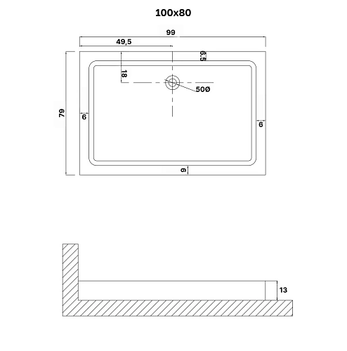 Душевой поддон Niagara Eco NG-P1080-14Q (100x80x13) пластик, прямоугольник, цвет белый Душевой поддон Niagara Eco NG-P1080-14Q (100x80x13) пластик, прямоугольник, цвет белый