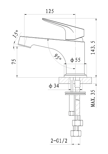 Смеситель для раковины Wonzon & Woghand Balance, хром (WW-051101-CR) Смеситель для раковины Wonzon & Woghand Balance, хром (WW-051101-CR)