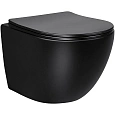 Унитаз подвесной Vincea Globo VT1-14SMB, матовый черный, ультратонкое сиденье soft-close Унитаз подвесной Vincea Globo VT1-14SMB, матовый черный, ультратонкое сиденье soft-close