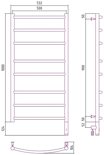 Полотенцесушитель электрический Сунержа Галант 3.0 1000х500 МЭМ правый 05-5801-1050 Состаренная брон Полотенцесушитель электрический Сунержа Галант 3.0 1000х500 МЭМ правый 05-5801-1050 Состаренная брон