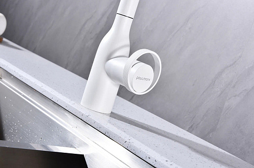 Смеситель для кухни Paulmark URBAN белый матовый Ur213104-WH Смеситель для кухни Paulmark URBAN белый матовый Ur213104-WH