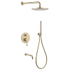 Душевая система ABBER Wasser Kreis AF8117G скрытого монтажа с изливом, золото матовое