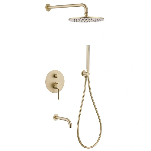 Душевая система ABBER Wasser Kreis AF8117G скрытого монтажа с изливом, золото матовое Душевая система ABBER Wasser Kreis AF8117G скрытого монтажа с изливом, золото матовое