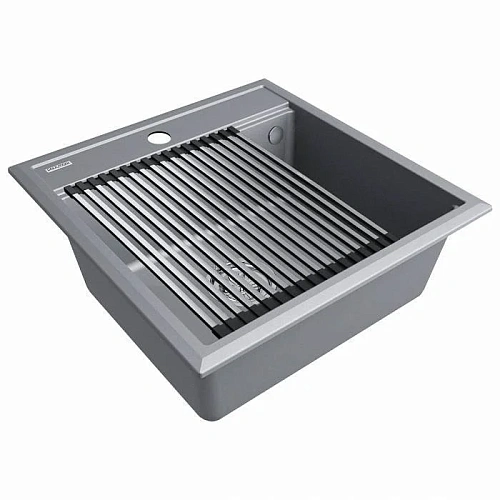 Кухонная мойка Paulmark STEPIA 50 с ролл-матом STEP брашированная PM115051-GRM+R375-BS Кухонная мойка Paulmark STEPIA 50 с ролл-матом STEP брашированная PM115051-GRM+R375-BS