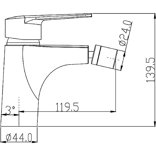 Смеситель для биде Swedbe Mars 1740 Смеситель для биде Swedbe Mars 1740