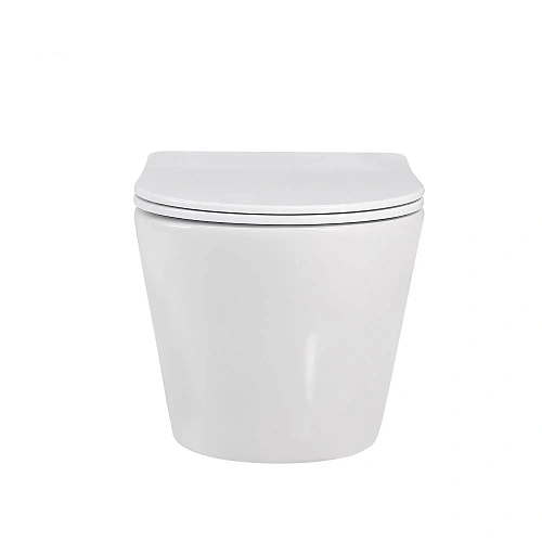 Унитаз подвесной ABBER Bequem AC1102 белый, безободковый с крышкой микролифт Унитаз подвесной ABBER Bequem AC1102 белый, безободковый с крышкой микролифт