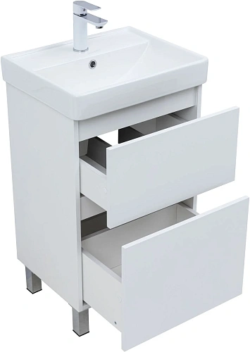 Тумба под раковину Aquanet Вега 50 00344120 напольная, белый глянец Тумба под раковину Aquanet Вега 50 00344120 напольная, белый глянец
