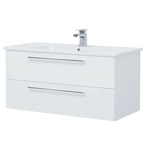 Тумба под раковину DREJA GIO, 100 см, подвесная, 2 ящика, белый глянец 77.0105W Тумба под раковину DREJA GIO, 100 см, подвесная, 2 ящика, белый глянец 77.0105W