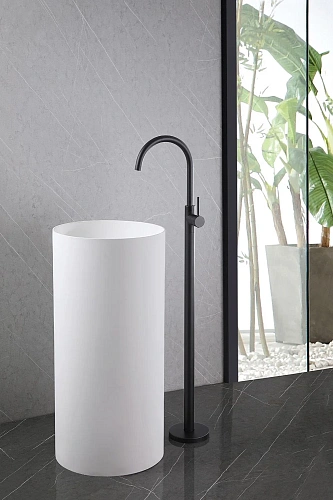 Смеситель для раковины ABBER Wasser Kreis AF8141B черный матовый Смеситель для раковины ABBER Wasser Kreis AF8141B черный матовый