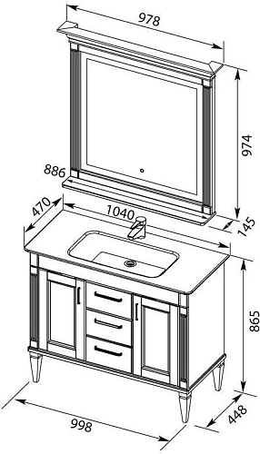 Комплект мебели Aquanet Селена 105 белый/серебро (3 ящика, 2 дверцы) 00233129 Комплект мебели Aquanet Селена 105 белый/серебро (3 ящика, 2 дверцы) 00233129