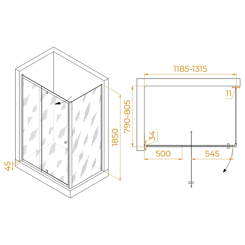 Душевой уголок RGW PA-44B (PA-02B + Z-050-1B) 1200x800 мм 41084418-014 черный Easy Clean Душевой уголок RGW PA-44B (PA-02B + Z-050-1B) 1200x800 мм 41084418-014 черный Easy Clean