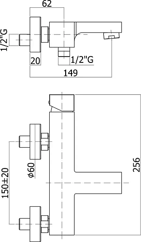 Смеситель для ванны Paffoni Elle EL022CR Смеситель для ванны Paffoni Elle EL022CR
