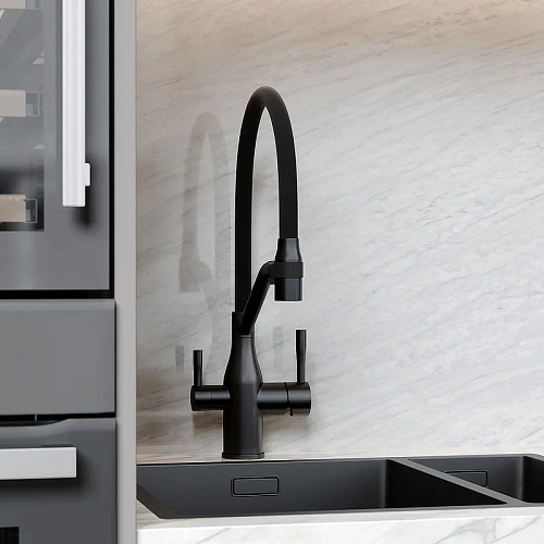 Смеситель для кухни Sancos Orta SC4008MB под фильтр, черный матовый Смеситель для кухни Sancos Orta SC4008MB под фильтр, черный матовый