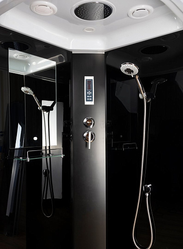 Душевая кабина Niagara Classic NG-6501-14P (900х900х2150) средний поддон (26см) стекло тонированное алюминиевый черный 65011434P Душевая кабина Niagara Classic NG-6501-14P (900х900х2150) средний поддон (26см) стекло тонированное алюминиевый черный 65011434P