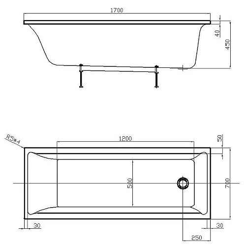 Акриловая ванна Aquatek Лайма прямоугольная 170x70 см LAI170-0000001 Акриловая ванна Aquatek Лайма прямоугольная 170x70 см LAI170-0000001