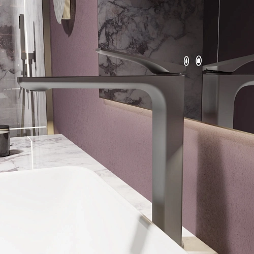 Смеситель для раковины Vincea Puro VBF-5P02GM вороненая сталь Смеситель для раковины Vincea Puro VBF-5P02GM вороненая сталь