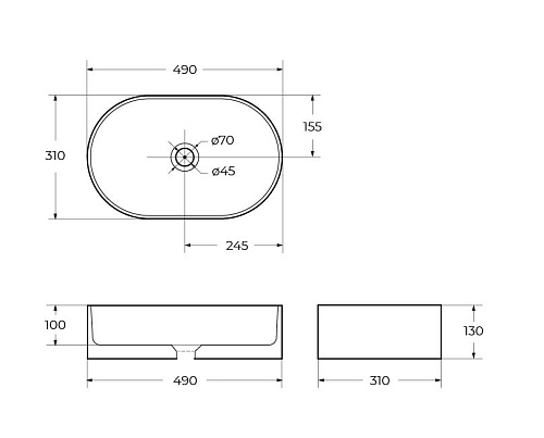 Раковина BelBagno BB1497 500x320x120 Раковина BelBagno BB1497 500x320x120
