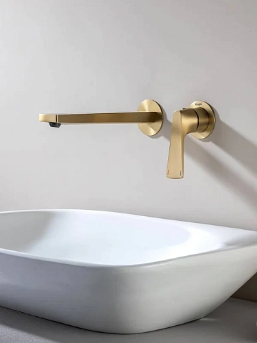 Смеситель для раковины Raglo R07.11.03 встраиваемый, монолитный, сатин золотой Смеситель для раковины Raglo R07.11.03 встраиваемый, монолитный, сатин золотой