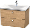 Картинка анонса товара «тумба под раковину duravit brioso br412101052 подвесная 82 см европейский дуб»