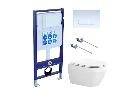 Комплект унитаза SET Aquatek ЛЕЯ T-KKI01-013 с инсталляцией и сиденьем Комплект унитаза SET Aquatek ЛЕЯ T-KKI01-013 с инсталляцией и сиденьем