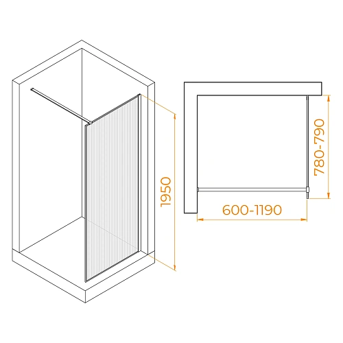 Душевая перегородка RGW Walk In WA-08W 800 мм 06100808-155 белый, Easy Clean Душевая перегородка RGW Walk In WA-08W 800 мм 06100808-155 белый, Easy Clean