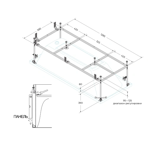 Каркас для ванны CEZARES EMP-140-70-MF-R 1285x585 Каркас для ванны CEZARES EMP-140-70-MF-R 1285x585