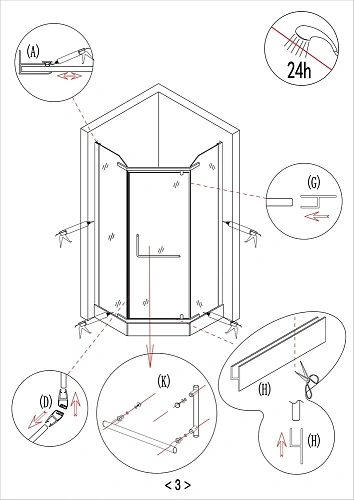 Душевой уголок Taliente 100x100x195см, пятиугольный, распашной, прозр.стекло 6мм, хром.профиль TA-10103-1CP Душевой уголок Taliente 100x100x195см, пятиугольный, распашной, прозр.стекло 6мм, хром.профиль TA-10103-1CP