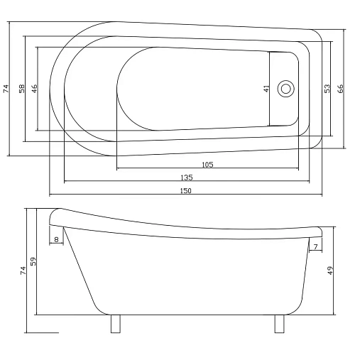 Ванна отдельностоящая Ceruttispa VITO 150G CT9669 1550x740x750 акриловая, на львиных лапах золото Ванна отдельностоящая Ceruttispa VITO 150G CT9669 1550x740x750 акриловая, на львиных лапах золото
