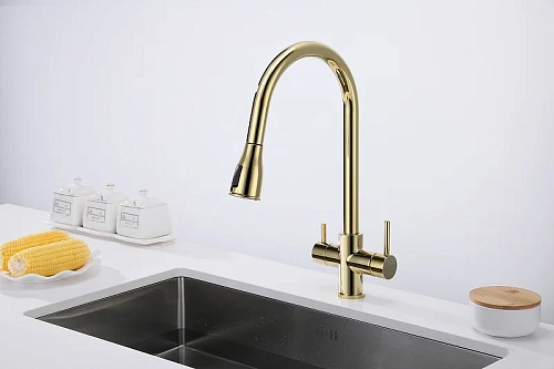 Смеситель для кухни Paulmark Lange золото La214212-G Смеситель для кухни Paulmark Lange золото La214212-G