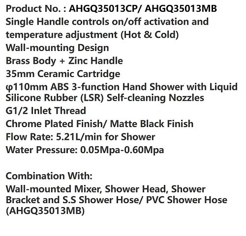 Смеситель для душа ARROW AHGQ35013CP хром Смеситель для душа ARROW AHGQ35013CP хром