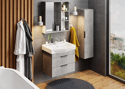 Зеркальный шкаф Onika ДЕВИС бетон чикаго 65.00У 206542 Зеркальный шкаф Onika ДЕВИС бетон чикаго 65.00У 206542