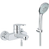 Картинка анонса товара «смеситель для ванны grohe europlus с душевым гарнитуром, хром (33547002)»