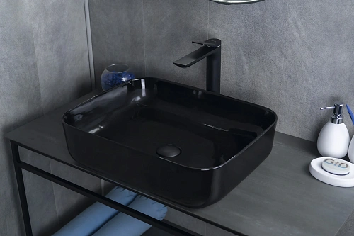 Раковина Gid BL1304 53351 накладная черная глянцевая 50x39x13 Раковина Gid BL1304 53351 накладная черная глянцевая 50x39x13