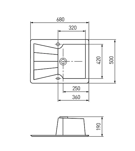 Кухонная мойка Aquaton Монца 1A716032MC210 из литого мрамора, прямоугольная, с крылом графит Кухонная мойка Aquaton Монца 1A716032MC210 из литого мрамора, прямоугольная, с крылом графит