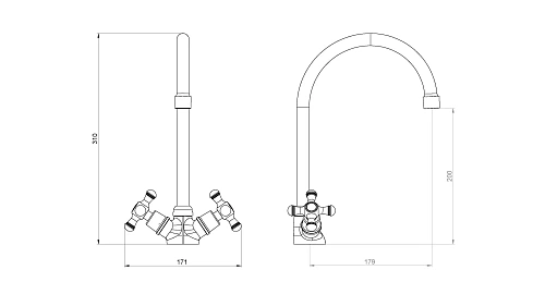 Смеситель для кухни Damixa Retro 230000000 Смеситель для кухни Damixa Retro 230000000