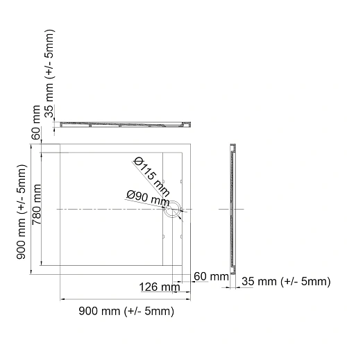 Душевой поддон WasserKRAFT Mindel 85T03 белый Душевой поддон WasserKRAFT Mindel 85T03 белый