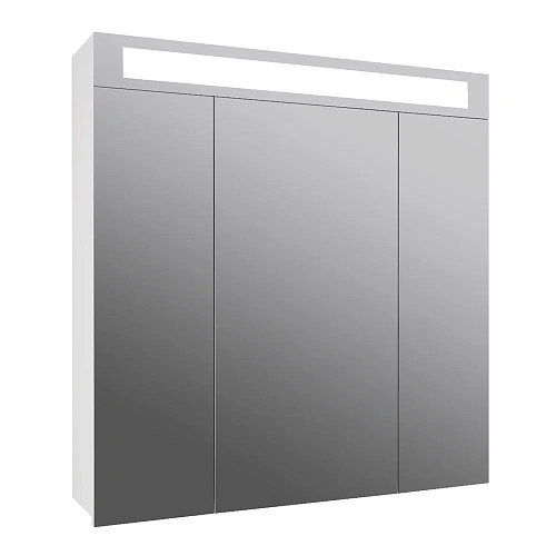 Зеркальный шкаф DREJA UNI, 80 см, 3 дверцы, 6 стеклянных полок, с подсветкой и выключателем, белый 9 99.9003 Зеркальный шкаф DREJA UNI, 80 см, 3 дверцы, 6 стеклянных полок, с подсветкой и выключателем, белый 9 99.9003