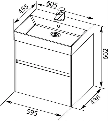Тумба с раковиной Aquanet Бруклин 60 белый 00212596 Тумба с раковиной Aquanet Бруклин 60 белый 00212596