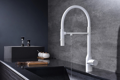 Смеситель для кухни Paulmark Magneto One белый Ma213188-WH Смеситель для кухни Paulmark Magneto One белый Ma213188-WH