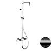 Душевая система Remer Elegance EQ32ASSDCFP термостатическая, черный брашированный хром Душевая система Remer Elegance EQ32ASSDCFP термостатическая, черный брашированный хром