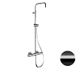 Душевая система Remer Elegance EQ32ASSDCFP термостатическая, черный брашированный хром Душевая система Remer Elegance EQ32ASSDCFP термостатическая, черный брашированный хром