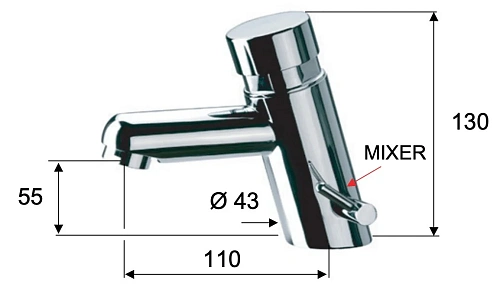 Смеситель для раковины Remer Tempor TE18M порционный Смеситель для раковины Remer Tempor TE18M порционный