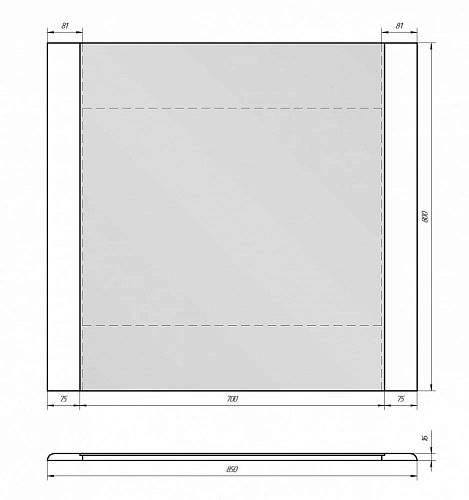 Зеркало DREJA UNI, 85 см, без подсветки, белый 99.9006 Зеркало DREJA UNI, 85 см, без подсветки, белый 99.9006