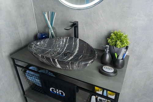 Раковина Gid Mnc206 54427 накладная под камень глянцевая 59x39x13 Раковина Gid Mnc206 54427 накладная под камень глянцевая 59x39x13