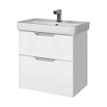 Тумба под раковину DREJA Q, 55 см, подвесная, 2 ящика, белый глянец 99.0007 Тумба под раковину DREJA Q, 55 см, подвесная, 2 ящика, белый глянец 99.0007